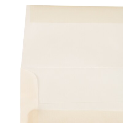 JAM Paper Vellum A2 Invitation Envelope, 4 3/8" x 5 3/4", Spring Ochre Translucent, 50/Pack (PACV600I)