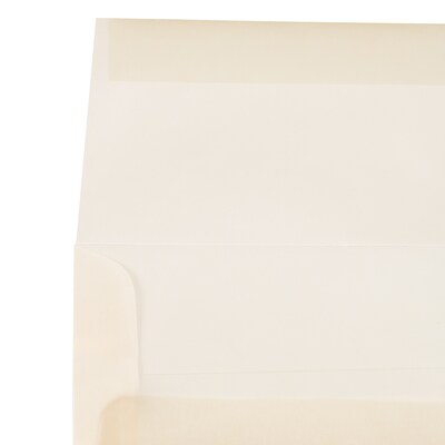 JAM Paper A2 Translucent Vellum Invitation Envelopes, 4.375 x 5.75, Spring Ochre Ivory, 25/Pack (PACV600)