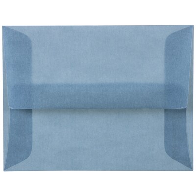 JAM Paper® A2 Translucent Vellum Invitation Envelopes, 4.375 x 5.75, Surf Blue, 25/Pack (1591647)