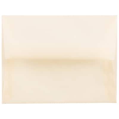 JAM Paper A2 Translucent Vellum Invitation Envelopes, 4.375 x 5.75, Spring Ochre Ivory, 25/Pack (PACV600)