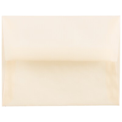 JAM Paper Vellum A2 Invitation Envelope, 4 3/8 x 5 3/4, Spring Ochre Translucent, 50/Pack (PACV600