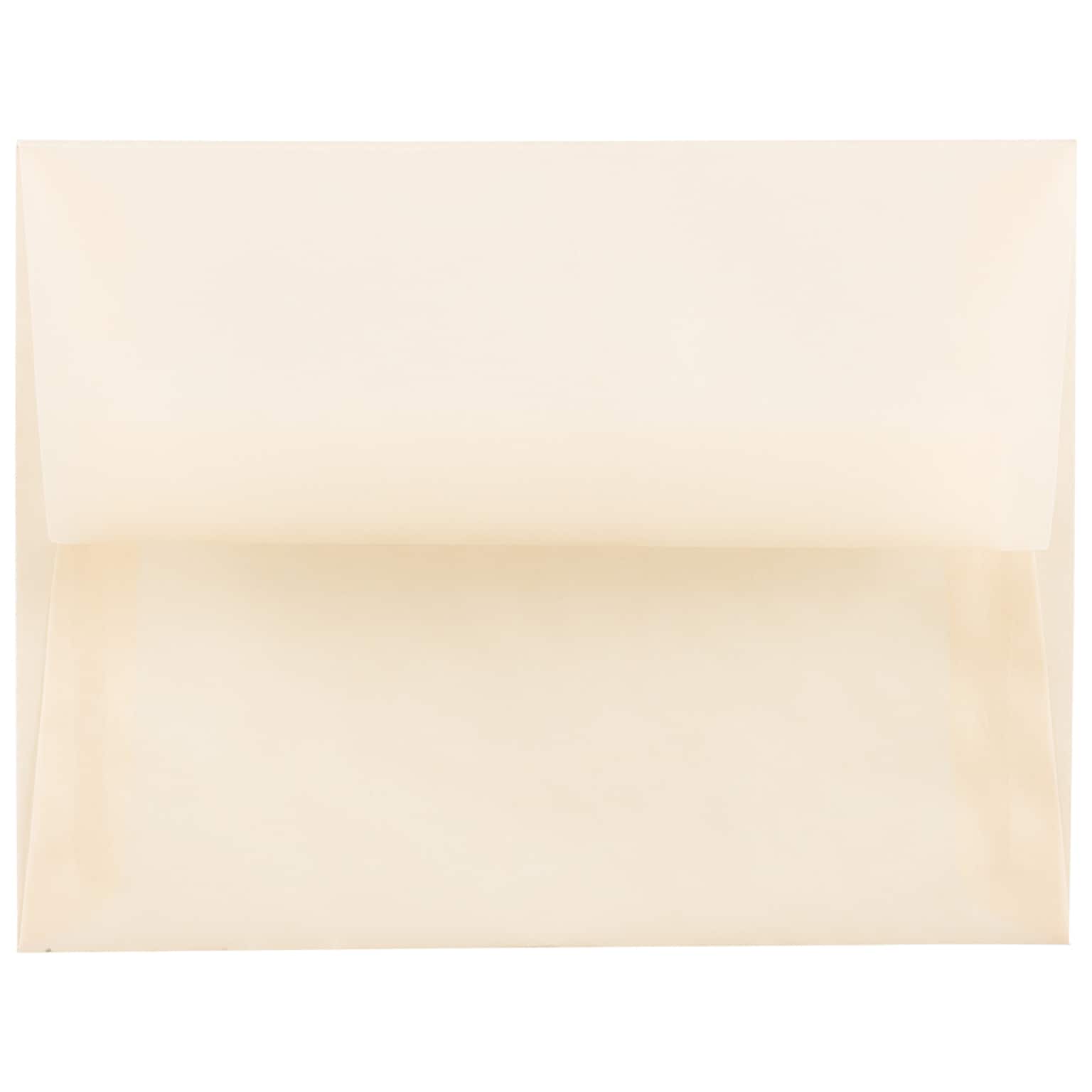 JAM Paper Vellum A2 Invitation Envelope, 4 3/8 x 5 3/4, Spring Ochre Translucent, 50/Pack (PACV600I)