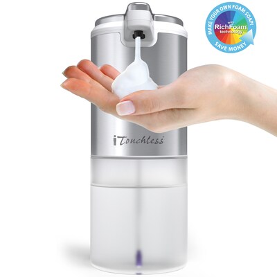 iTouchless Ultraclean Automatic Hand Soap Dispenser, 325 mL, Silver (SFD002S)