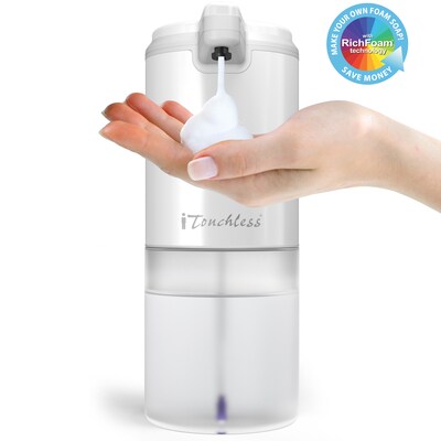 iTouchless Automatic Hand Soap Dispenser, 325mL, White (SFD002W)