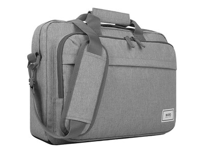 Solo New York Re:new Polyester Briefcase,  Laptop Compatible, Heathered Gray (UBN127-10)