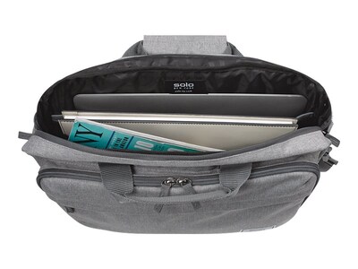 Solo New York Laptop Briefcase, Heathered Gray Polyester (UBN127-10)
