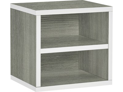 Way Basics Connect 12.6 x 13.4 Cube Storage with Shelf, Gray/White (C-SCUBE-GYWE)