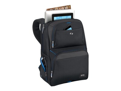 Solo New York Thrive Laptop Backpack, Black/Blue Polyester (UBN701-44)