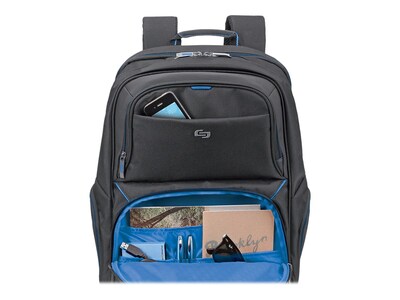 Solo New York Thrive Laptop Backpack, Black/Blue Polyester (UBN701-44)