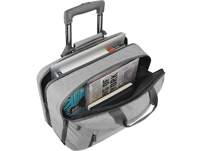 Solo New York Re:Start 15.6 Polyester Water Resistant Rolling Laptop Bag, Heathered Gray (UBN915-10
