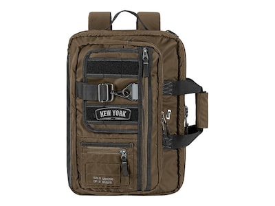 Solo New York Zone Laptop Briefcase/Backpack Hybrid, Khaki Nylon (UBN350-3)