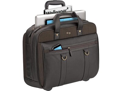 Solo New York Macdougal 17.3" Vinyl Rolling Laptop Bag, Olive (EXE935-3)