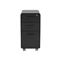 Poppin The Sort-It-Out 3-Drawer Mobile Vertical File Cabinet, Letter/Legal Size, Lockable, 25H x 12