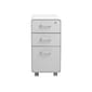 Poppin The Sort-It-Out 3-Drawer Mobile Vertical File Cabinet, Letter/Legal Size, Lockable, White/Light Gray (104743)