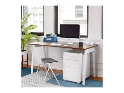 Poppin The Seating-On-Lock Mixed Materials Task Chair, White (107667)