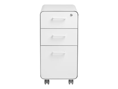 Poppin The Sort-It-Out 3-Drawer Mobile Vertical File Cabinet, Letter/Legal Size, Lockable, 25H x 12