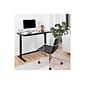 Poppin The-Work-Happy-From-Home 28"-48" Glass Adjustable Height Desk, Black (108004)