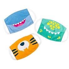 Educational Insights Reusable Face Masks, Kids, Dinosaur/Tiger/Shark, 3/Pack (8952)