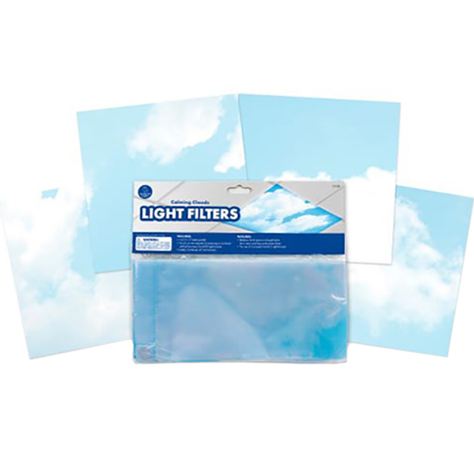 Educational Insights Calming Clouds Light Filters, 2 x 4, White/Blue, 4/Set (1235)