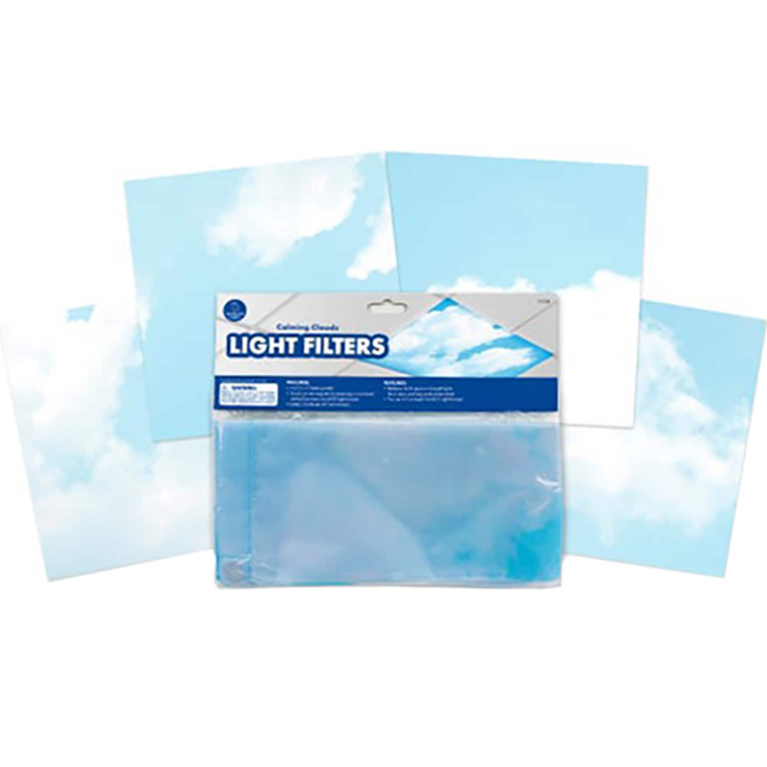 Educational Insights Calming Clouds Light Filters, White/Blue, 2 x 4, 4/Set (1235)