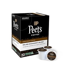 Peets Major Dickasons Blend Coffee, Keurig K-Cup Pods, Dark Roast, 22/Box (6547)