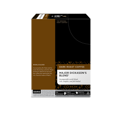 Peet's Coffee Major Dickason's Blend Coffee Keurig® K-Cup® Pods, Dark Roast, 22/Box (6547)