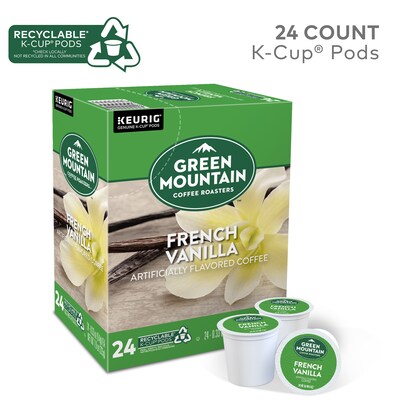 Green Mountain French Vanilla Coffee Keurig® K-Cup® Pods, Light Roast, 24/Box (5000330112)