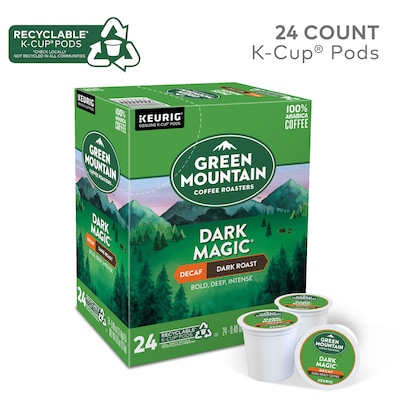 Green Mountain Dark Magic Decaf Coffee Keurig® K-Cup® Pods, Dark Roast, 24/Box (4067)