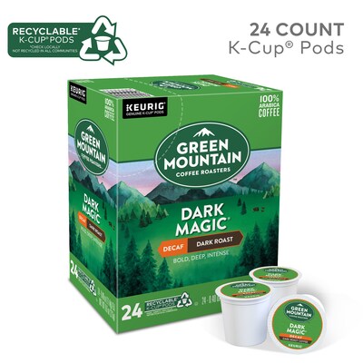 Green Mountain Dark Magic Decaf Coffee Keurig® K-Cup® Pods, Dark Roast, 24/Box (4067)