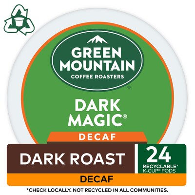 Green Mountain Dark Magic Decaf Coffee Keurig® K-Cup® Pods, Dark Roast, 24/Box (4067)