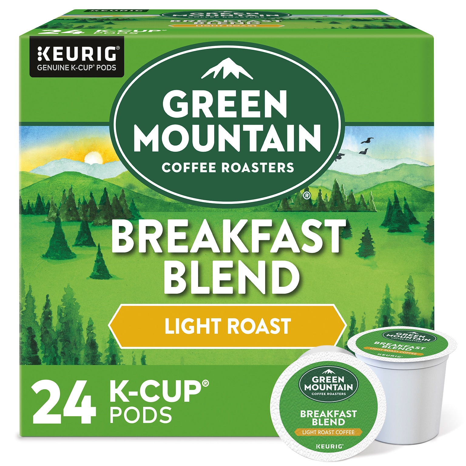 Green Mountain Breakfast Blend Coffee Keurig® K-Cup® Pods, Light Roast, 24/Box (5000378718)