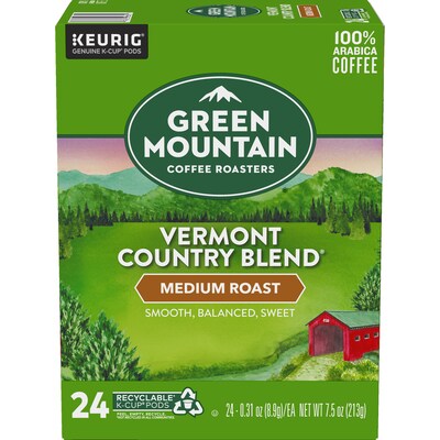 Green Mountain Vermont Country Blend Coffee Keurig® K-Cup® Pods, Medium Roast, 24/Box (6602)