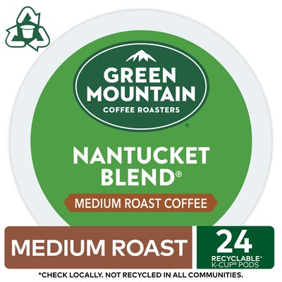 Green Mountain Nantucket Blend Coffee Keurig® K-Cup® Pods, Medium Roast, 24/Box (6663)