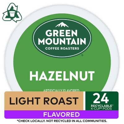 Green Mountain Hazelnut Coffee Keurig® K-Cup® Pods, Light Roast, 24/Box (6792)