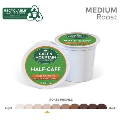 Green Mountain Half-Caff Coffee Keurig® K-Cup® Pods, Medium Roast, 24/Box (5000330138)