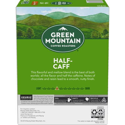 Green Mountain Half-Caff Coffee Keurig® K-Cup® Pods, Medium Roast, 24/Box (5000330138)