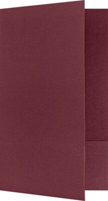 LUX Legal Size Folders - Standard Two Pockets 25/Pack, Burgundy Linen (LF-118-DB100-25)