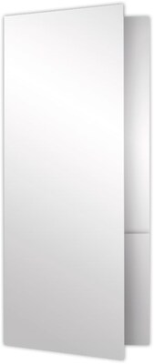 LUX 4 x 9 Mini Folders, Two Pockets, White Gloss, 25/Pack (MF-4801-SG12-25)