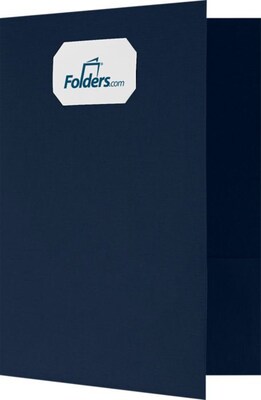 LUX 9" x 12" Presentation Folders - Standard Two Pocket 50/Pack, Dark Blue Linen (OR144DDBLU10050)