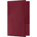 LUX Small Presentation Folders, Two Pockets, 50/Pack, Burgundy Linen, 50/Pack (MF-144-DB100-50)