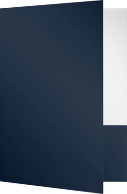 LUX 9 x 12 Presentation Folders, Standard Two Pocket, 50/Pack, Navy Gloss (SF-101-DN12-50)