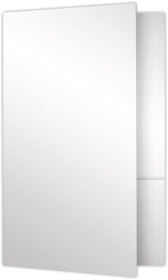 LUX Small Presentation Folders, Two Pockets, 50/Pack, White Gloss, 50/Pack (MF-144-SG12-50)