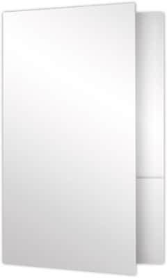 LUX Small Presentation Folders, Two Pockets, 50/Pack, White Gloss, 50/Pack (MF-144-SG12-50)