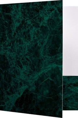 LUX 9 x 12 Presentation Folders - Standard Two Pocket 50/Pack, Green Marblecoat (SF-101-GMC-50)