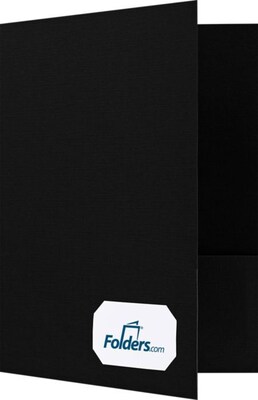 LUX 9" x 12" Presentation Folders - Standard Two Pocket 50/Pack, Deep Black Linen (OR145DDBLK10050)