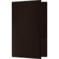 LUX Small Presentation Folders, Two Pockets, 25/Pack, Espresso Linen, 25/Pack (MF144DMAH10025)
