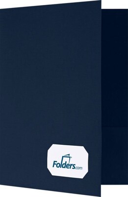 LUX 9 x 12 Presentation Folders, Standard Two Pocket w/ Front Cover Center Card Slits, Blue Linen, 50/Pack (OR145DDBLU10050)