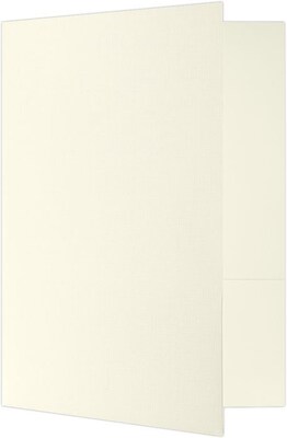 LUX 9 x 12 Presentation Folders - Standard Two Pocket 250/Pack, Ivory White Linen (SF101BN100250)
