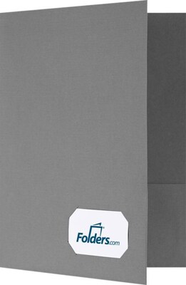 LUX 9 x 12 Presentation Folders, Two Pocket w/ Front Cover Center Card Slits, Sterling Gray Linen, 50/Pack (OR145CSG10050)