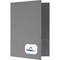 LUX 9 x 12 Presentation Folders, Standard Two Pocket, 25/Pack, Sterling Gray Linen (OR145CSG10025)